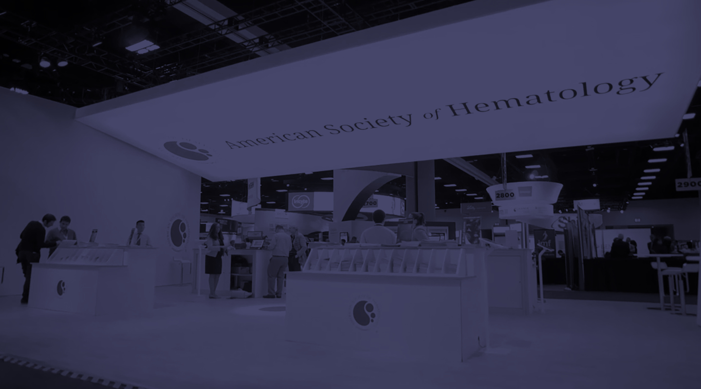 An photograph of American Society of Hematology's convention booth.