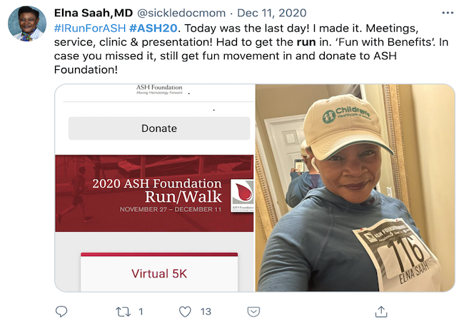 ASH Run Walk tweet