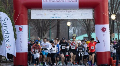 A group of runners starting the ASH Foundation Run Walk.