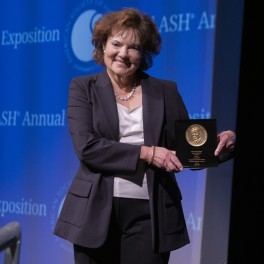 Denisa Wagner receiving the Henry M. Stratton Medal